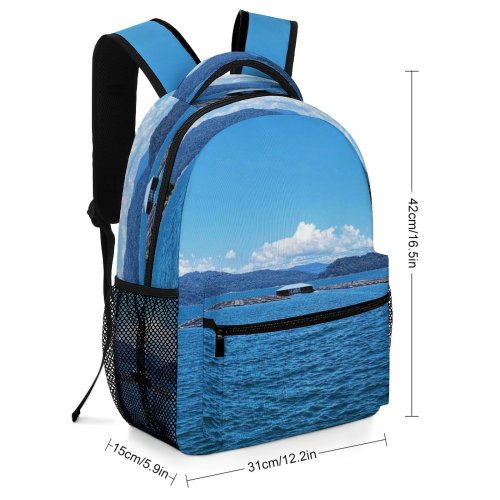 yanfind Children's Backpack Land Outdoors Ocean Sea Shoreline Coast Island Jalan Kg Tapah Preschool Nursery Travel Bag