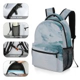 yanfind Children's Backpack Iced Iceberg River  Iceland Pictures Winter Outdoors Stock Waterfall Snow Preschool Nursery Travel Bag