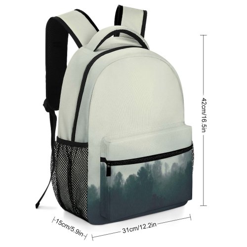 yanfind Children's Backpack Fog Mist Forest Pergine Valsugana Italy Sky Muted Cloudy Wood Grey Outdoors Preschool Nursery Travel Bag
