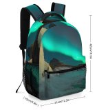 yanfind Children's Backpack Frozen Winter Surreal Exploration Astrophotography Adventure Icelandic Landscape Mountains Travel Kirkjufellfoss Preschool Nursery Travel Bag