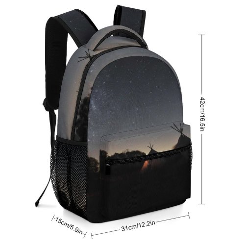 yanfind Children's Backpack Dark Forest Tent Evening Leisure Milky Galaxy Stellar Astronomy Outdoors Starry Preschool Nursery Travel Bag