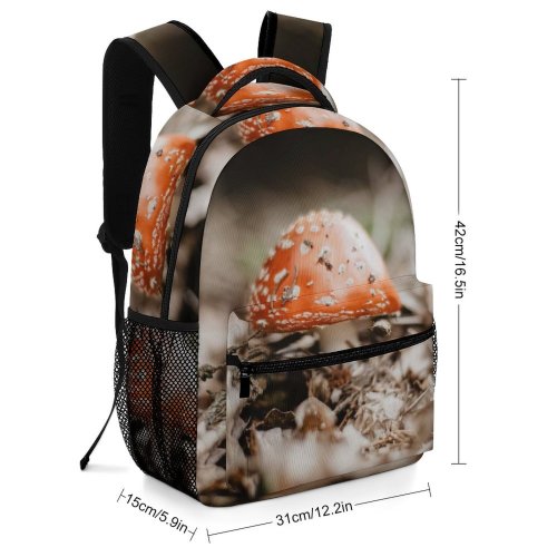 yanfind Children's Backpack  Focus Forest Wild Grass Wood Daylight Agaric Macro Wildlife Growth Edible Preschool Nursery Travel Bag