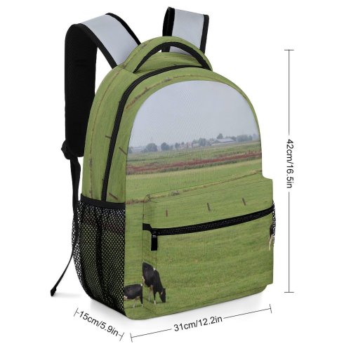 yanfind Children's Backpack Field Grassland Outdoors Cattle Cow Pasture Countryside Farm Rural Holysloot Netherlands Grazing Preschool Nursery Travel Bag