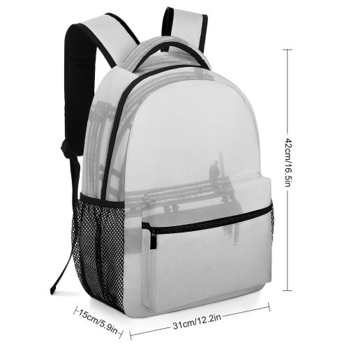 yanfind Children's Backpack Grey Fog  Outdoors Building Dock Pier Port Waterfront Mist Fishing Public Preschool Nursery Travel Bag