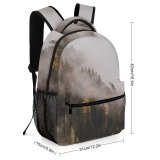 yanfind Children's Backpack Fog Outdoors Tree Mist Plant Abies Fir Autumn Foggy Grey Misty Preschool Nursery Travel Bag