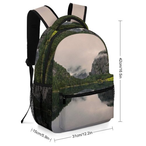 yanfind Children's Backpack Denmark Reflection Lake Forest Woodland Tree Landscape Outdoors Scenery Pano Cottage Roadtrip Preschool Nursery Travel Bag