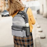 yanfind Children's Backpack Blizzard Outdoors Snow Storm Winter Grey Stock Preschool Nursery Travel Bag