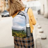 yanfind Children's Backpack Countryside Meadow Field Villa Grass Flowers Farms Sky Natural Landscape Vegetation Mountainous Preschool Nursery Travel Bag