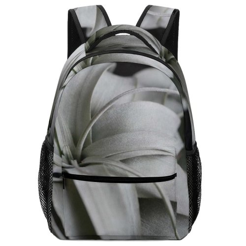 yanfind Children's Backpack Grey Plant Leaves Flora Indoor Flower Abstract Preschool Nursery Travel Bag