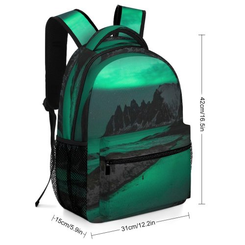 yanfind Children's Backpack Exploration Rocky Scenery Mountains Evening Nebula Galaxy Cosmos Borealis Stellar Outdoors Scenic Preschool Nursery Travel Bag