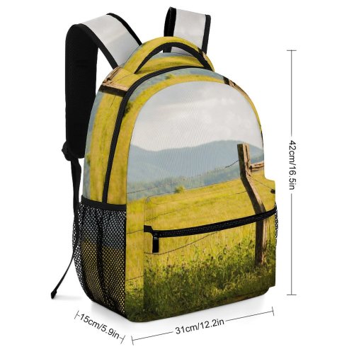 yanfind Children's Backpack Field Grassland Outdoors Countryside Farm Rural Meadow Cades Cove Tennessee Usa Pasture Preschool Nursery Travel Bag