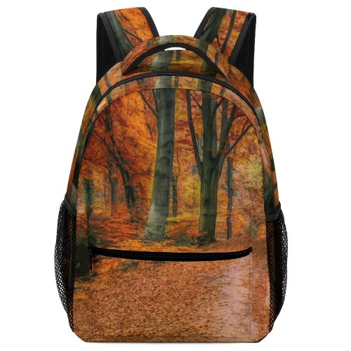 yanfind Children's Backpack Forest Guidance Dry Scenery Season Fallen Autumn Landscape Maple Outdoors Scenic Woods Preschool Nursery Travel Bag