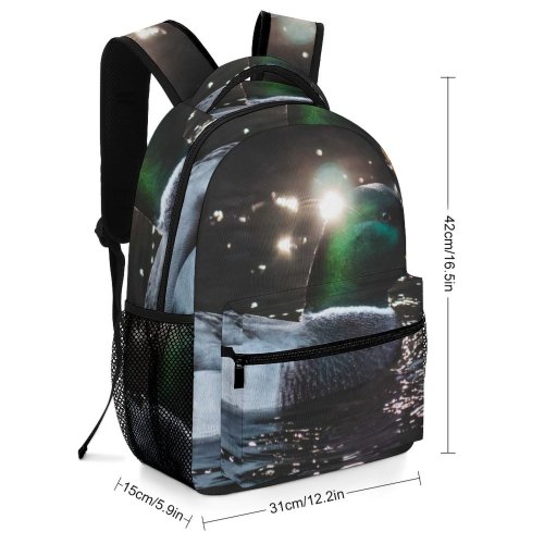 yanfind Children's Backpack Duck Birds Mallard Waterfowl  Fauna Eating   River  Uksnow Preschool Nursery Travel Bag