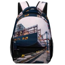 yanfind Children's Backpack Harbour  System Watercraft Cargo Containers Port Shipment Ship Daytime Seaport Sea Preschool Nursery Travel Bag