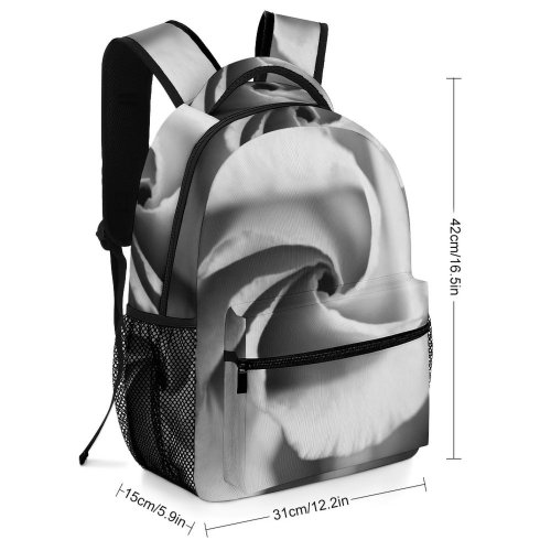 yanfind Children's Backpack Flower  Plant Rose Petal Love  Spiral Form  Macro Grey Preschool Nursery Travel Bag