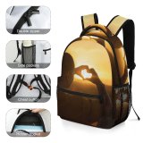 yanfind Children's Backpack Backlit Golden Clouds Hands Sunset Landscape Evening Love Light Portrait  Sunrise Preschool Nursery Travel Bag
