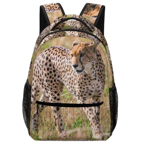yanfind Children's Backpack Leopard Species Carnivore Grass Cheetah Wild  Outdoors Hunter Wildlife Barbaric Endangered Preschool Nursery Travel Bag