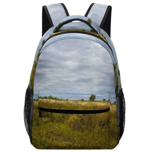 yanfind Children's Backpack Landscape Rural Savanna Countryside Domain Farm Pictures Grassland Outdoors Panoramic Public Preschool Nursery Travel Bag