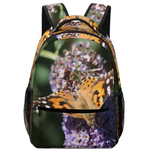 yanfind Children's Backpack Butterfly Insect Invertebrate Monarch Purple Plant Pollen  Flower  Arachnid Garden Preschool Nursery Travel Bag