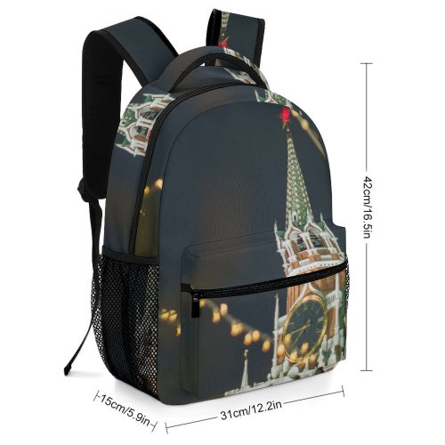 yanfind Children's Backpack Festive Landmark Fair Festival Park Carousel Winter Tourism City Illuminate Illuminated Preschool Nursery Travel Bag