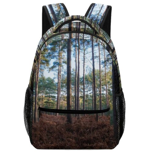yanfind Children's Backpack Abies Plant Woodland Forest Wilderness  Pictures Outdoors Grey Tree Fir Preschool Nursery Travel Bag