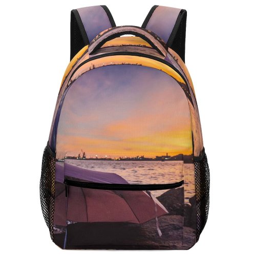 yanfind Children's Backpack Camping Leisure Activities Sunset Ocean Umbrella Tuen Mun Hong Kong Dusk Beach Preschool Nursery Travel Bag