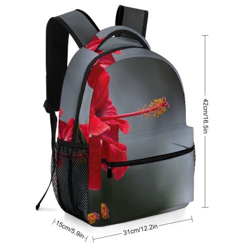 yanfind Children's Backpack Beautiful Delicate Flowers Wild Ornithology Pollen Hibiscus Flora Hummingbird Petals Leaf Bird Preschool Nursery Travel Bag