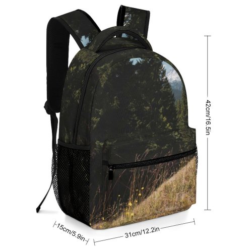 yanfind Children's Backpack Abies Pine National Plant Rainier Slope Pictures Grassland Outdoors Snow Preschool Nursery Travel Bag