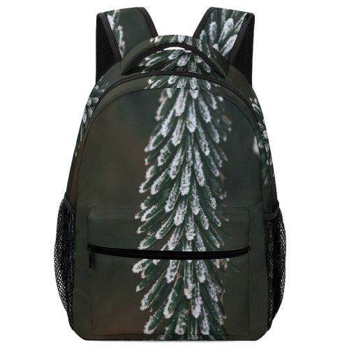 yanfind Children's Backpack Abies Pine Needle Plant Spruce Frost Branch Pictures Winter Grey Tree Preschool Nursery Travel Bag