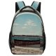 yanfind Children's Backpack Bay Coast Sand Clouds Landscape Seagulls Daylight Daytime Beach Boat River Transportation Preschool Nursery Travel Bag