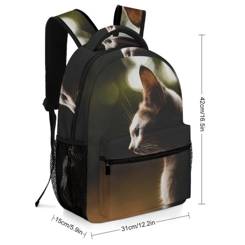 yanfind Children's Backpack Kitty Grey Pet Outdoors Side Kitten Portrait Whiskers Cute Little Adorable Face Preschool Nursery Travel Bag
