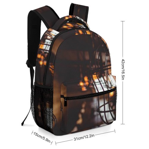 yanfind Children's Backpack Elegant Detail Dark Metal Design Decor Illuminate Lamp Grating Cage Cozy Nobody Preschool Nursery Travel Bag