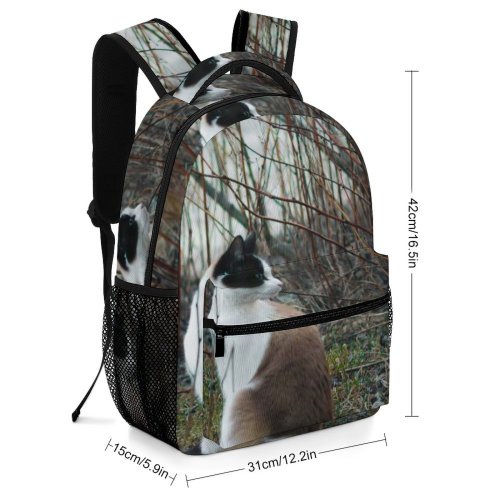 yanfind Children's Backpack Outdoors Daylight Cat Wild Grass Fur Whiskers Wildlife Snow Preschool Nursery Travel Bag