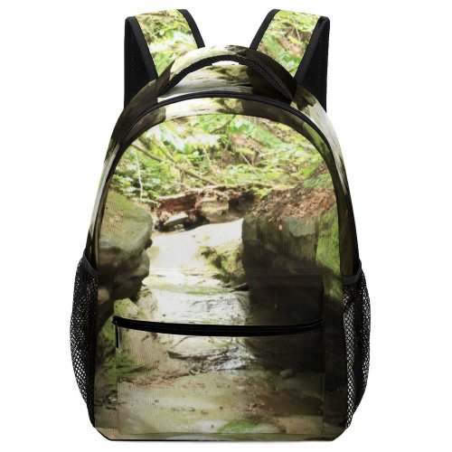 yanfind Children's Backpack Canyon Rocks Trees Creek Dry Wilderness Woods Forest Watercourse Resources Rock Preschool Nursery Travel Bag