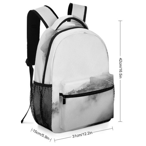 yanfind Children's Backpack Fog Grey Outdoors Mist Jagged Rock Forest Landscape Preschool Nursery Travel Bag