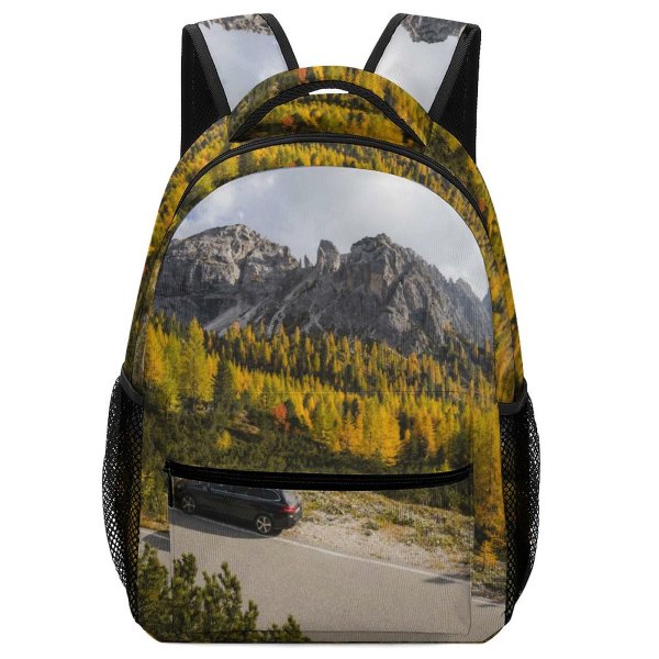 yanfind Children's Backpack Forest Scenery Desktop Grass Landscape Daylight Mountains Pine Outdoors Scenic Woods Car Preschool Nursery Travel Bag