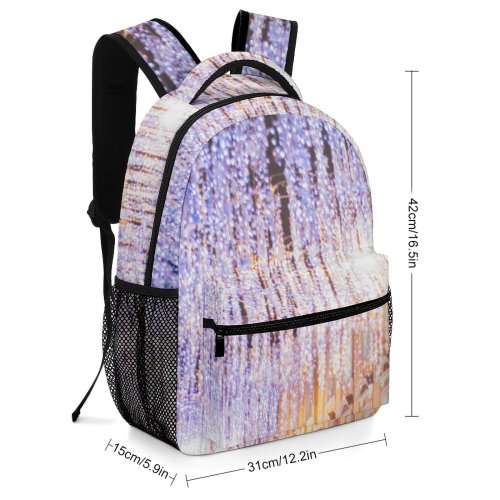 yanfind Children's Backpack Festive Winter Joy Shimmer Street Magic City Dark Shiny Illuminate Illuminated Preschool Nursery Travel Bag