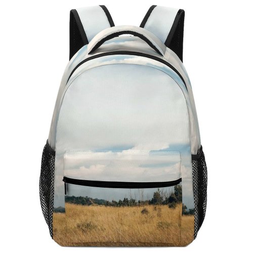 yanfind Children's Backpack Landscape Savanna Countryside Plant Pictures Grassland Outdoors Free Vegetation Grass Sky Preschool Nursery Travel Bag
