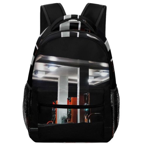 yanfind Children's Backpack Empty Pump Evening Station Dark Fuel Gas Illuminated Lights Night Architecture Preschool Nursery Travel Bag