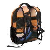 yanfind Children's Backpack Golden Dark Sand H Ball Clouds Sunset Landscape Beach Glass Preschool Nursery Travel Bag