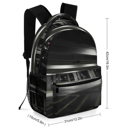 yanfind Children's Backpack Empty Concrete Building Park Parking Urban Pavement Structure Lot Dark Area Beams Preschool Nursery Travel Bag