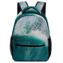 yanfind Children's Backpack Above From Seafoam  Sea H O Ocean  Turquoise Bird's Aerial Preschool Nursery Travel Bag