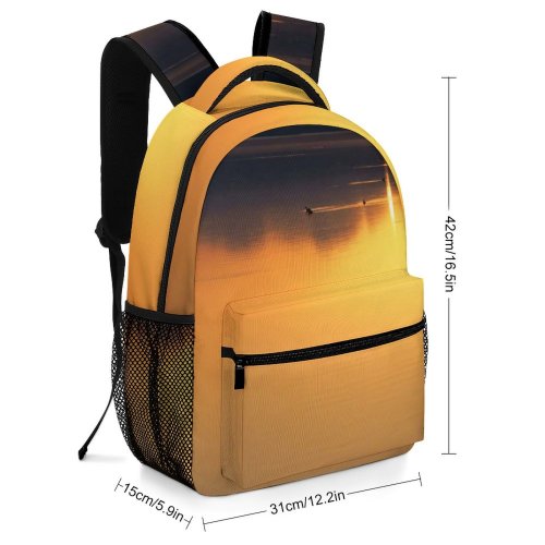 yanfind Children's Backpack Backlit Golden Beautiful Scenery Cape Clouds Sunset Landscape Evening Light Beach Preschool Nursery Travel Bag