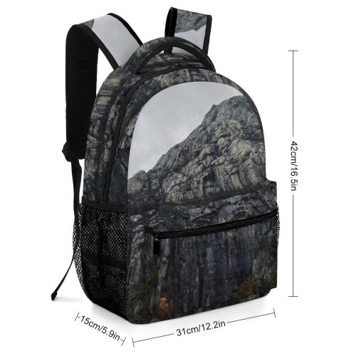 yanfind Children's Backpack Cliff Outdoors Grey Lysefjord Forsand Rock Norway  Fjord Dark Norse Filter Preschool Nursery Travel Bag