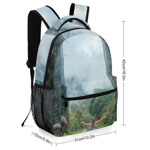 yanfind Children's Backpack Bali Park Raining Tourism Guidance Danau Clouds Handara Luhur Grass Landscape Famous Preschool Nursery Travel Bag
