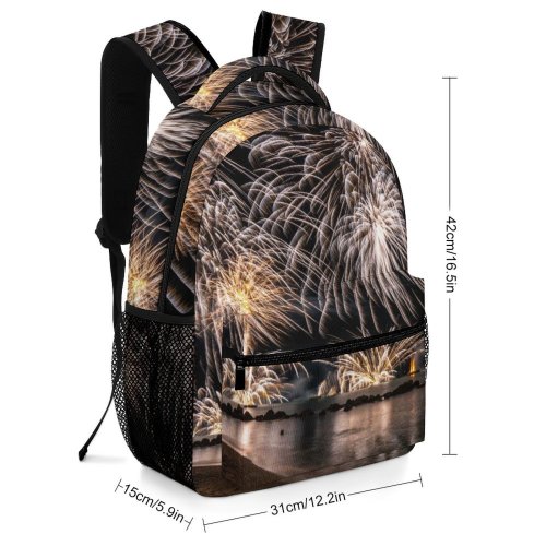 yanfind Children's Backpack Dark Sand Time Lapse Fireworks Displayed Evening Explosion Display Outdoors Flame Preschool Nursery Travel Bag