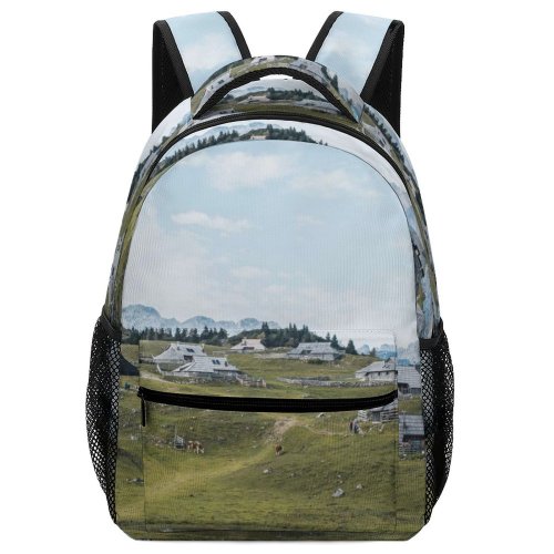 yanfind Children's Backpack Field Outdoors Grassland Pasture Countryside Farm Rural Velika Planina Slovenija Meadow Ranch Preschool Nursery Travel Bag