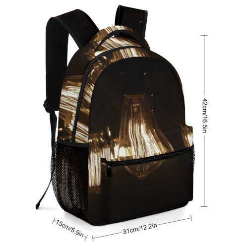 yanfind Children's Backpack Dark Design Illuminated Lamp Evening Electricity Energy Light Glass Outdoors Architecture Lantern Preschool Nursery Travel Bag