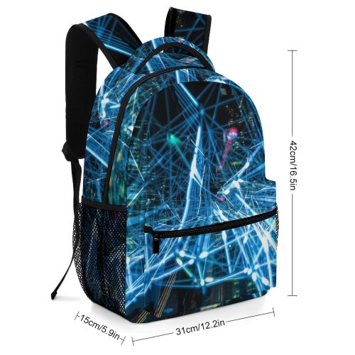 yanfind Children's Backpack  Focus Matrix Dark Design Ilight Artificial Network Technology Light Website Big Preschool Nursery Travel Bag