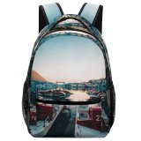 yanfind Children's Backpack Bay Tourism Port Daylight Pier Travel Watercrafts Boat Transportation Outdoors Seashore Harbor Preschool Nursery Travel Bag